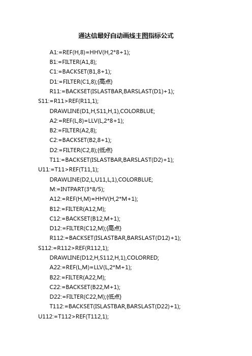 通达信最好自动画线主图指标公式