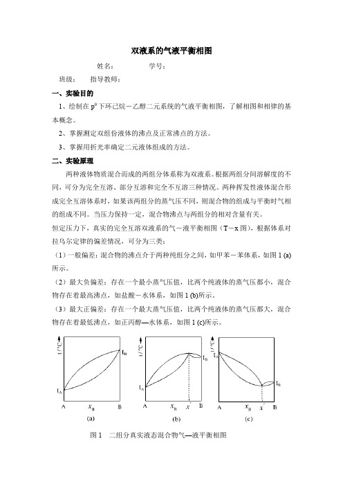 双液系的气液平衡相图