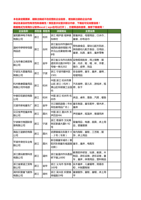 新版浙江省童床工商企业公司商家名录名单联系方式大全100家