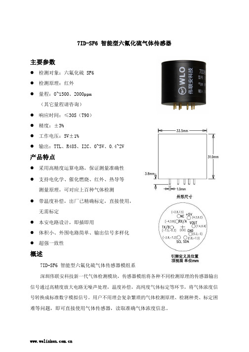 7ID-SF6六氟化硫气体传感器检测模组