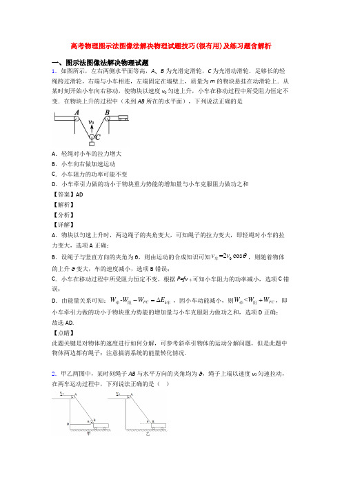 高考物理图示法图像法解决物理试题技巧(很有用)及练习题含解析