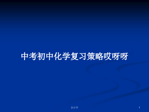 中考初中化学复习策略哎呀呀PPT学习教案