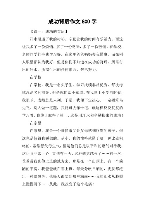 成功背后作文800字