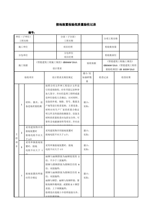 接地装置检验批质量验收记录