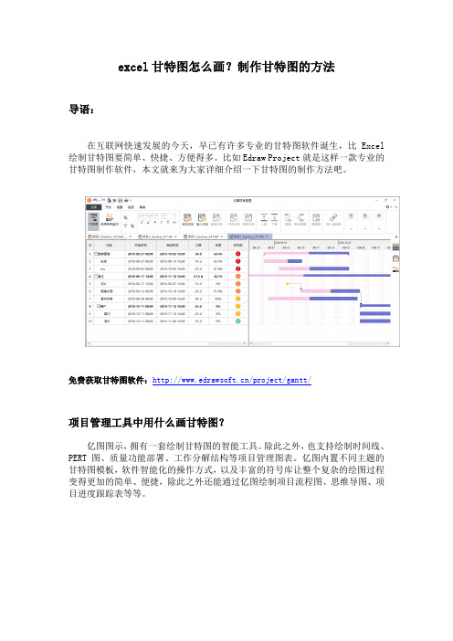 excel甘特图怎么画？制作甘特图的方法