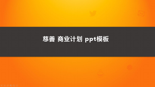 慈善 商业计划 ppt模板