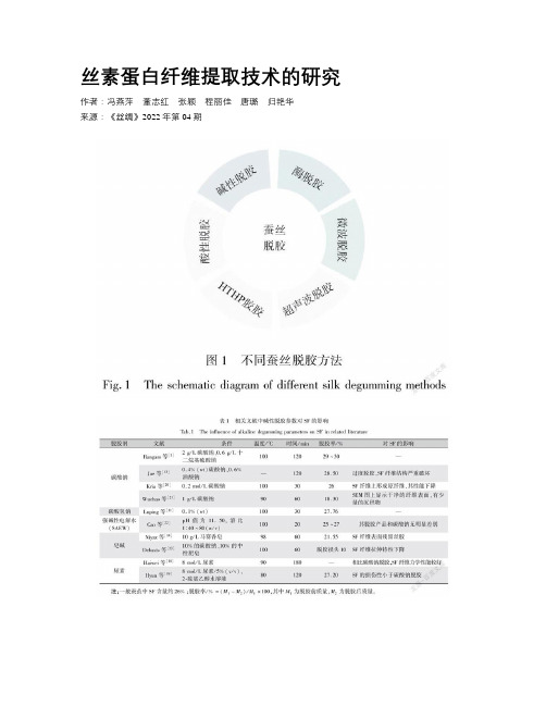 丝素蛋白纤维提取技术的研究