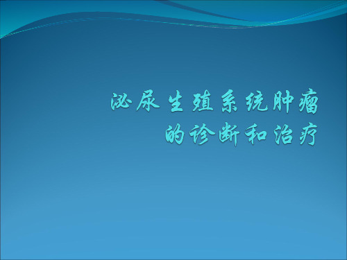 泌尿生殖系统肿瘤的诊断和治疗ppt课件