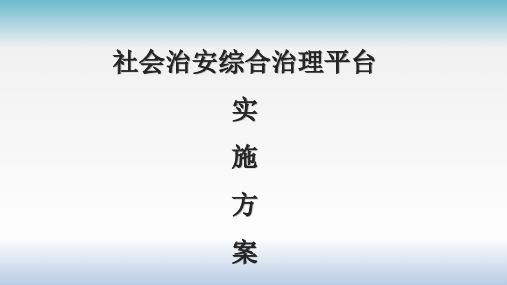 社会治安综合治理平台实施方案