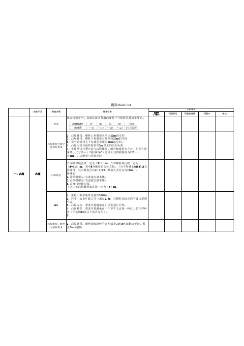 焊装工艺验证模板