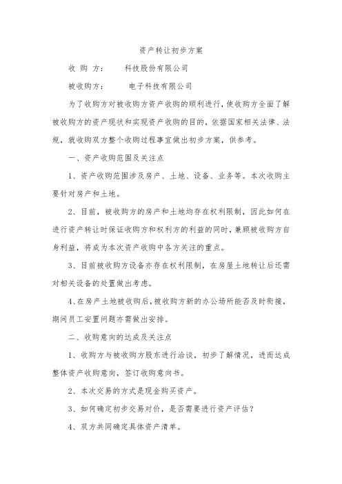 收购方案和流程.docx