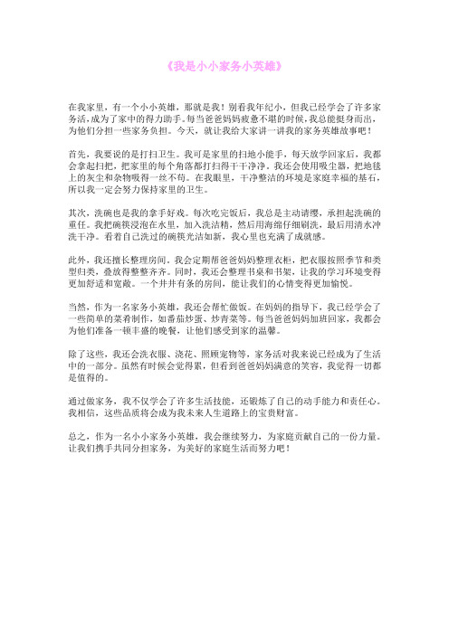 《我是小小家务小英雄》