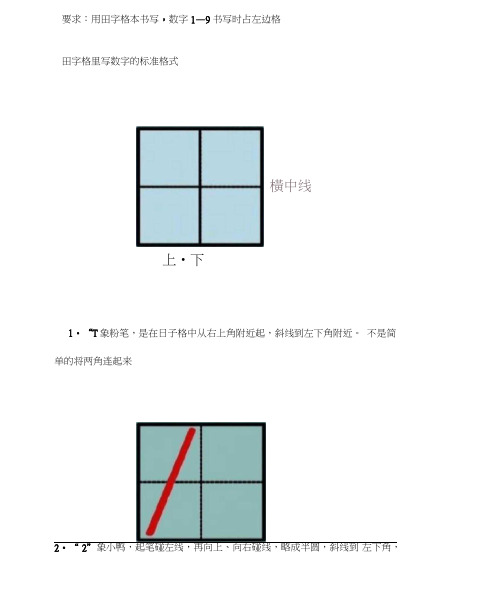 数字的正确书写格式完整可编辑版