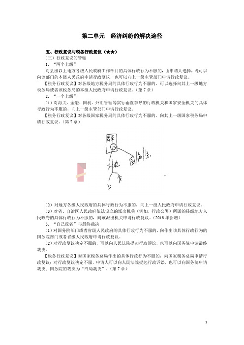 第二单元  经济纠纷的解决途径