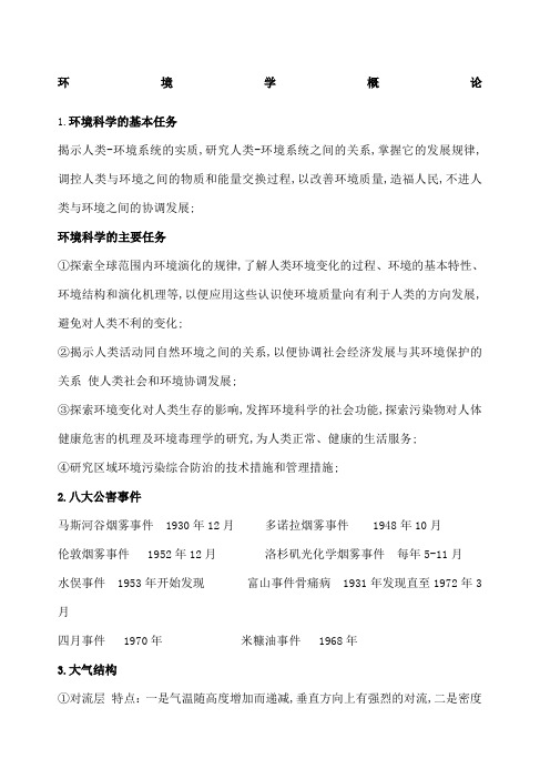 环境学概论复习重点