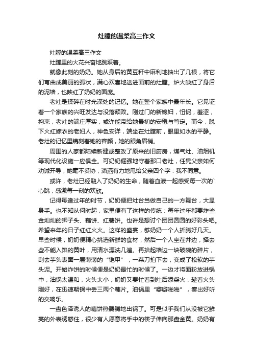 灶膛的温柔高三作文