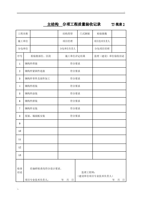 钢结构工程竣工验收资料