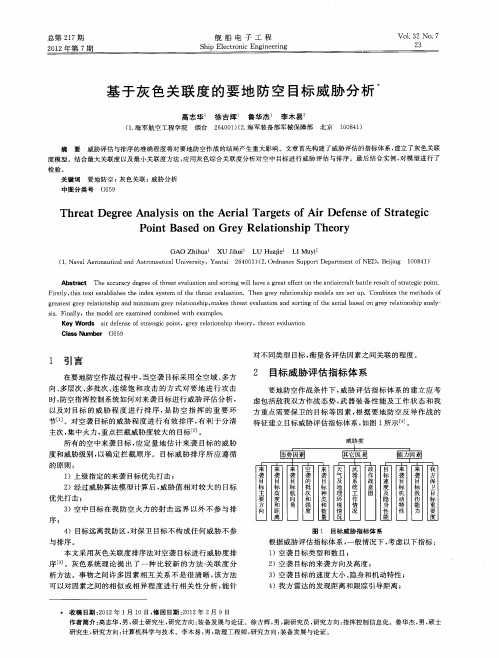 基于灰色关联度的要地防空目标威胁分析