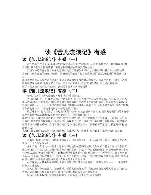 读《苦儿流浪记》有感作文共九篇