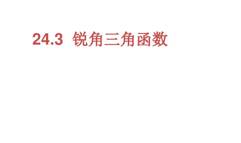 锐角三角函数1课件华东师大版数学九年级上册