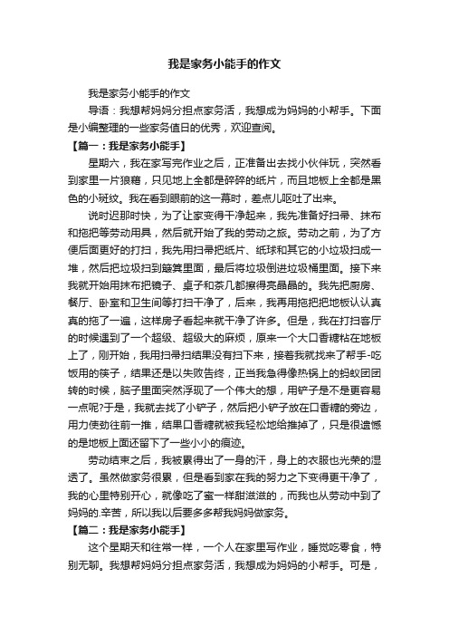 我是家务小能手的作文