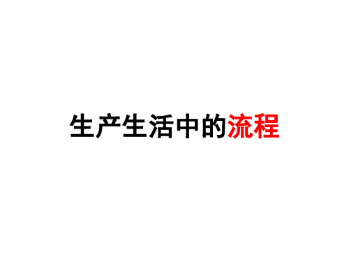 生产生活中的流程 2022-2023学年高中通用技术苏教版必修2