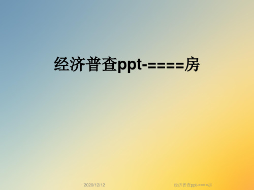 经济普查ppt-====房