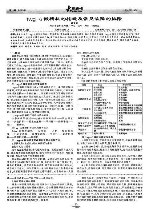 1wg-6微耕机的构造及常见故障的排除