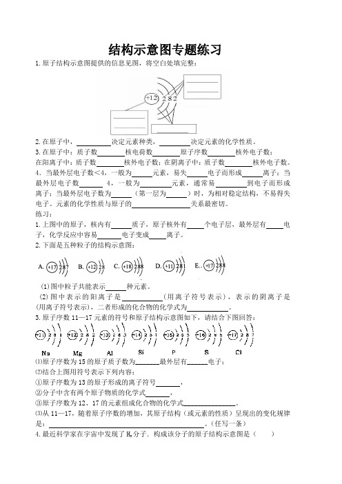 原子结构示意图练习