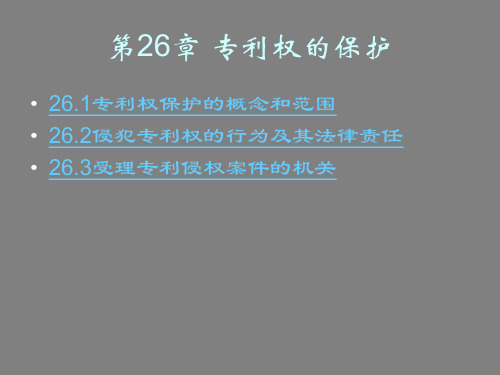 第26章  专利权的保护  《知识产权法》PPT课件