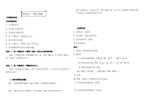 北师大六年级数学上册总复习——数与代数