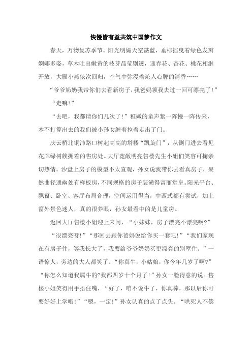 快慢皆有益共筑中国梦作文