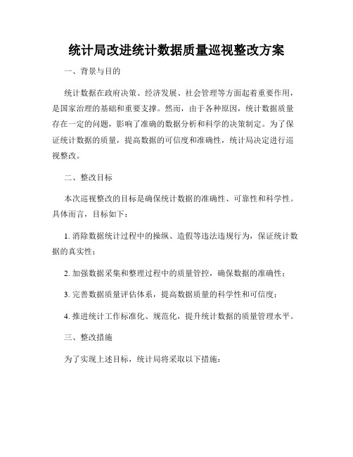 统计局改进统计数据质量巡视整改方案