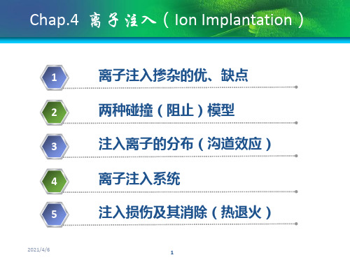 硅集成电路工艺——离子注入IonImplanta