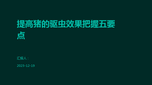 提高猪的驱虫效果把握五要点