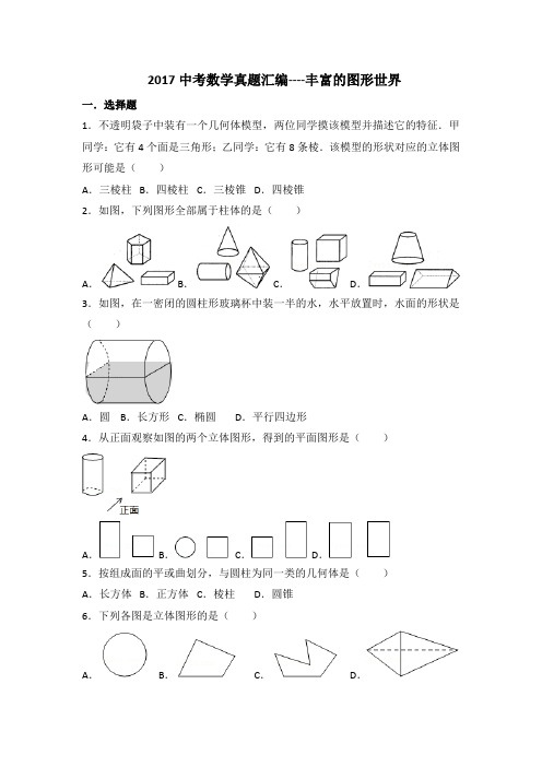 2017中考数学真题汇编----丰富的图形世界