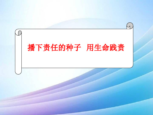 九政第五课第二节第三节播下责任的种子用生命践责最新实用版