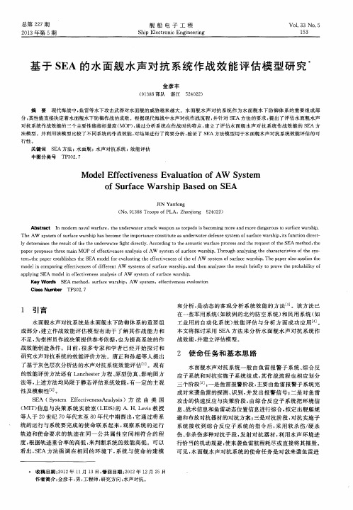 基于SEA的水面舰水声对抗系统作战效能评估模型研究