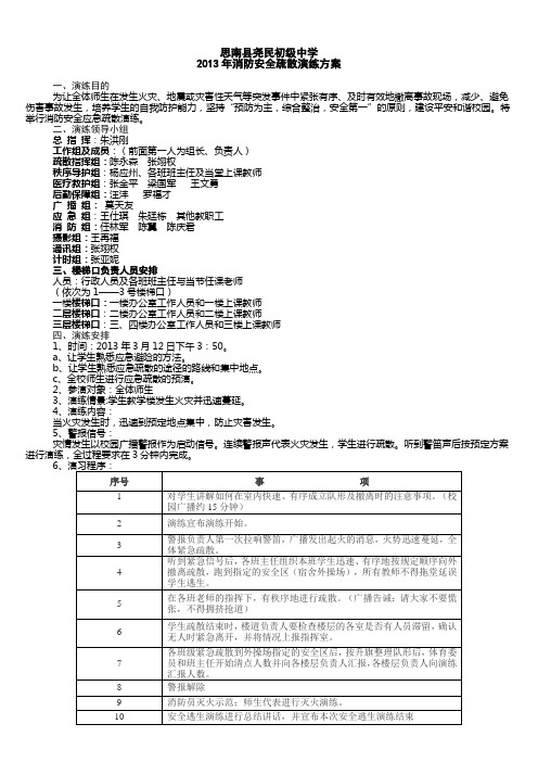 2013消防安全演练方案