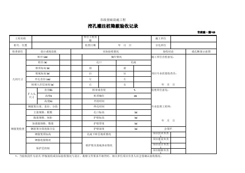 001-市政验·通-40 挖孔灌注桩隐蔽验收记录