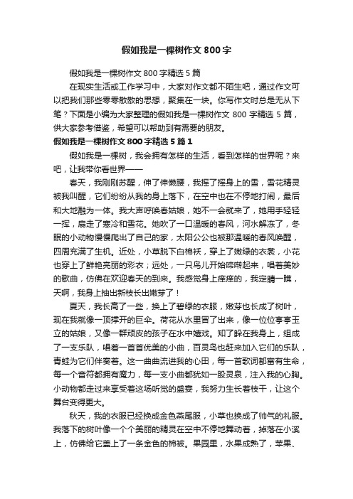 假如我是一棵树作文800字精选5篇