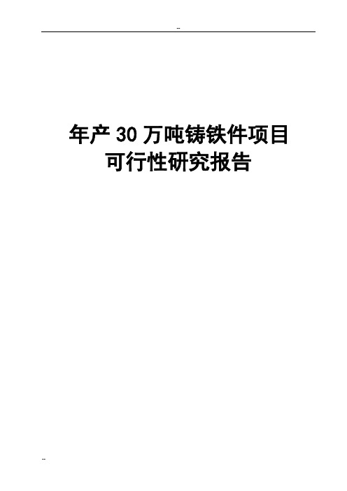 年产30万吨铸铁件项目可行性研究报告