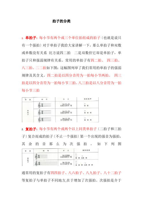 学前教育专业《拍子的分类》