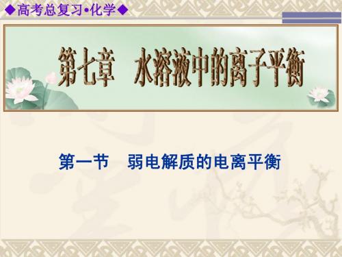 弱电解质的电离平衡