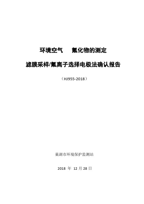 环境空气氟化物的测定确认报告