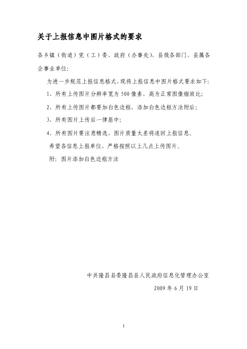 关于上报信息中图片格式的要求