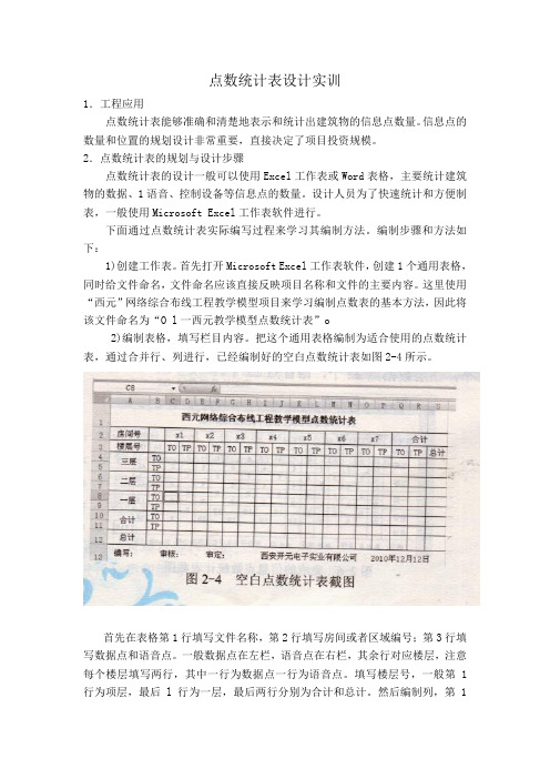 点数统计表设计实训