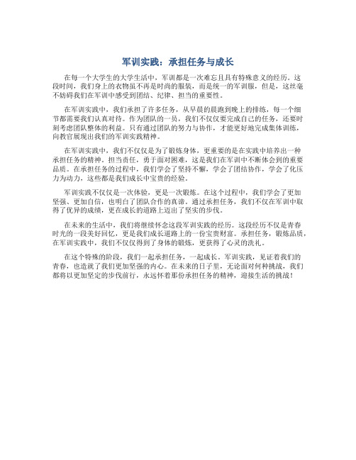 军训实践承担任务写什么