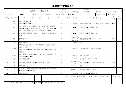 工艺工序卡滚珠丝杆