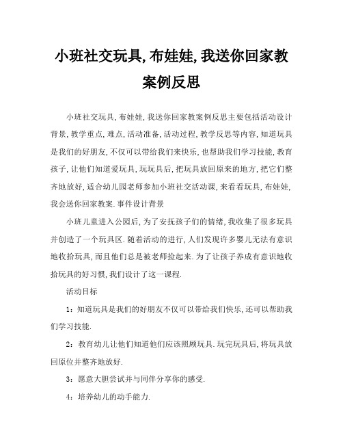 小班社会玩具,布娃娃,我送你们回家教案反思